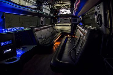 the interior of our party buses